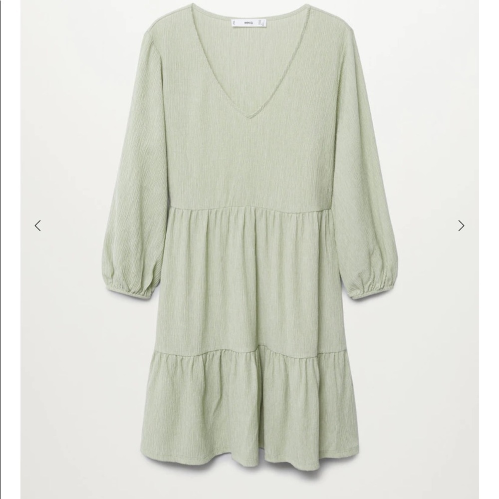 Textured short dress - Pastel Green